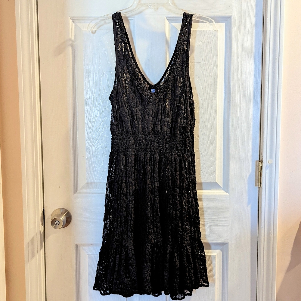 EUC Free People Black Lace Dress